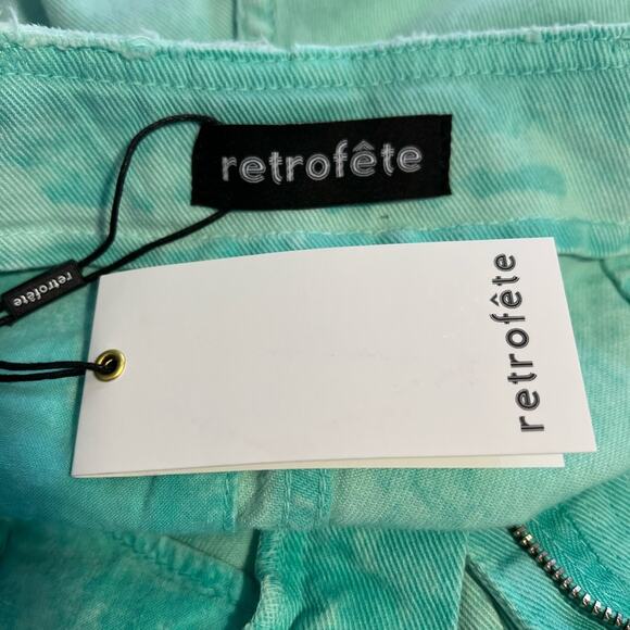 RETROFETE Trixie Shorts in Bermuda Acid Green High Waist Pockets Size 24 NEW - Picture 7 of 9